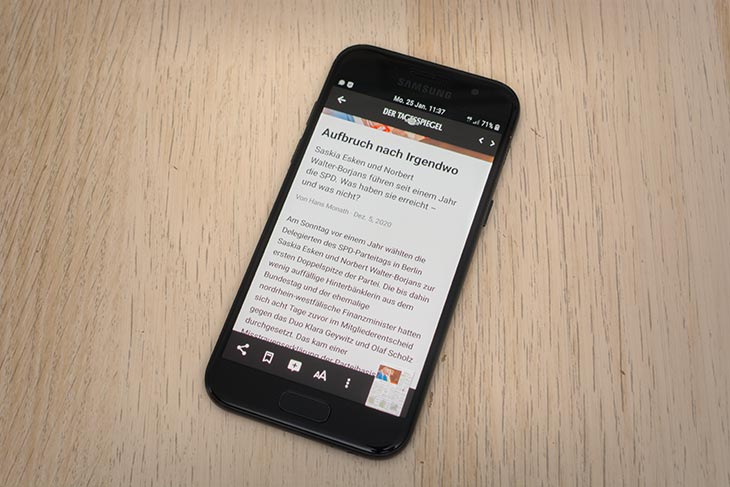 handytaugliche App zum Zeitunglesen