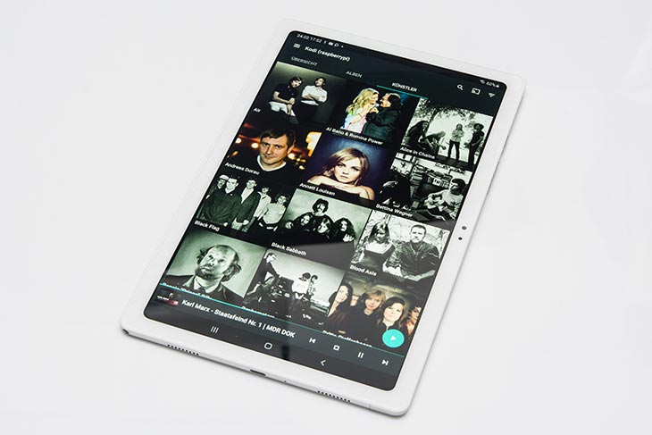 Musiksammlung auf Tablet-Computer