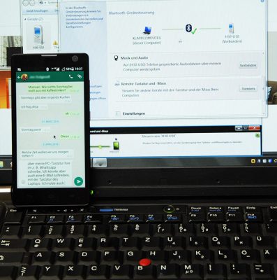 Laptop-Tastatur fürs Smartphone
